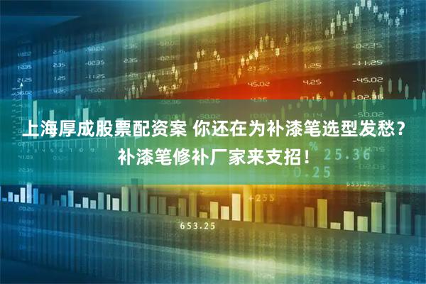 上海厚成股票配资案 你还在为补漆笔选型发愁？补漆笔修补厂家来支招！